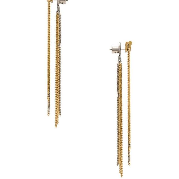 Women's Demarson Naya Gold and Silver Chain Fringe/Tassel Earrings Boho - Picture 4 of 10